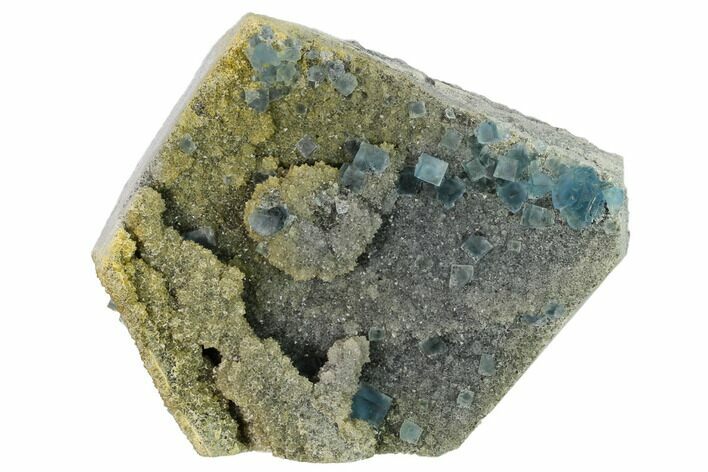 Blue Cubic Fluorite on Smoky Quartz - China #163554